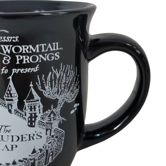 Harry Potter Hogwarts Marauder's Map Mug Black 16oz Footprints Proud To Present - Picture 3 of 11